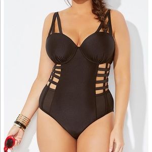Gabi Fresh Black Cage One Piece Swimsuit 16 G/H
